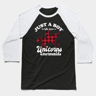 Just a Boy Who Loves Unicorns Baseball T-Shirt